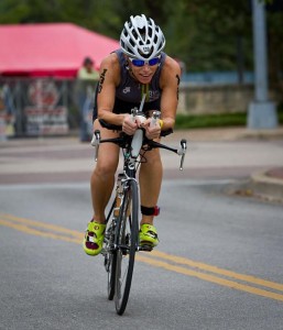 Erin on her tri bike