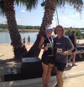 Erin after winning a race