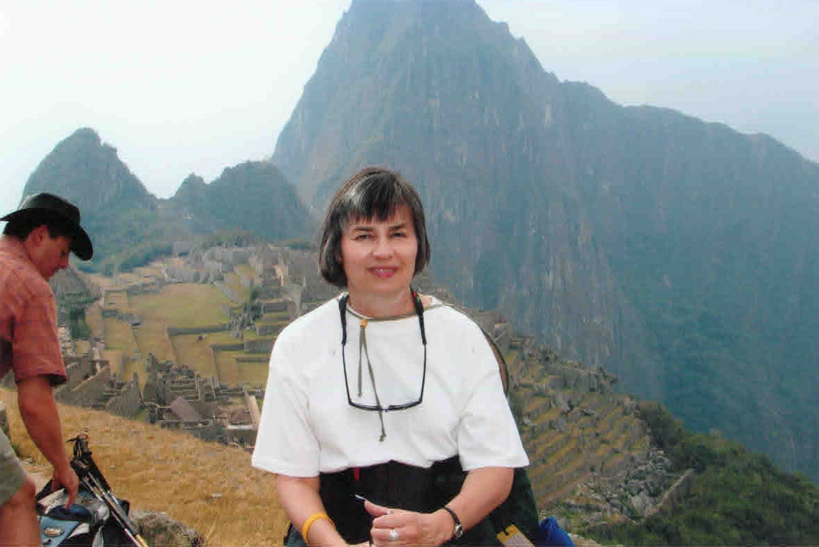 Ann Ward at the top of Huayna Picchu