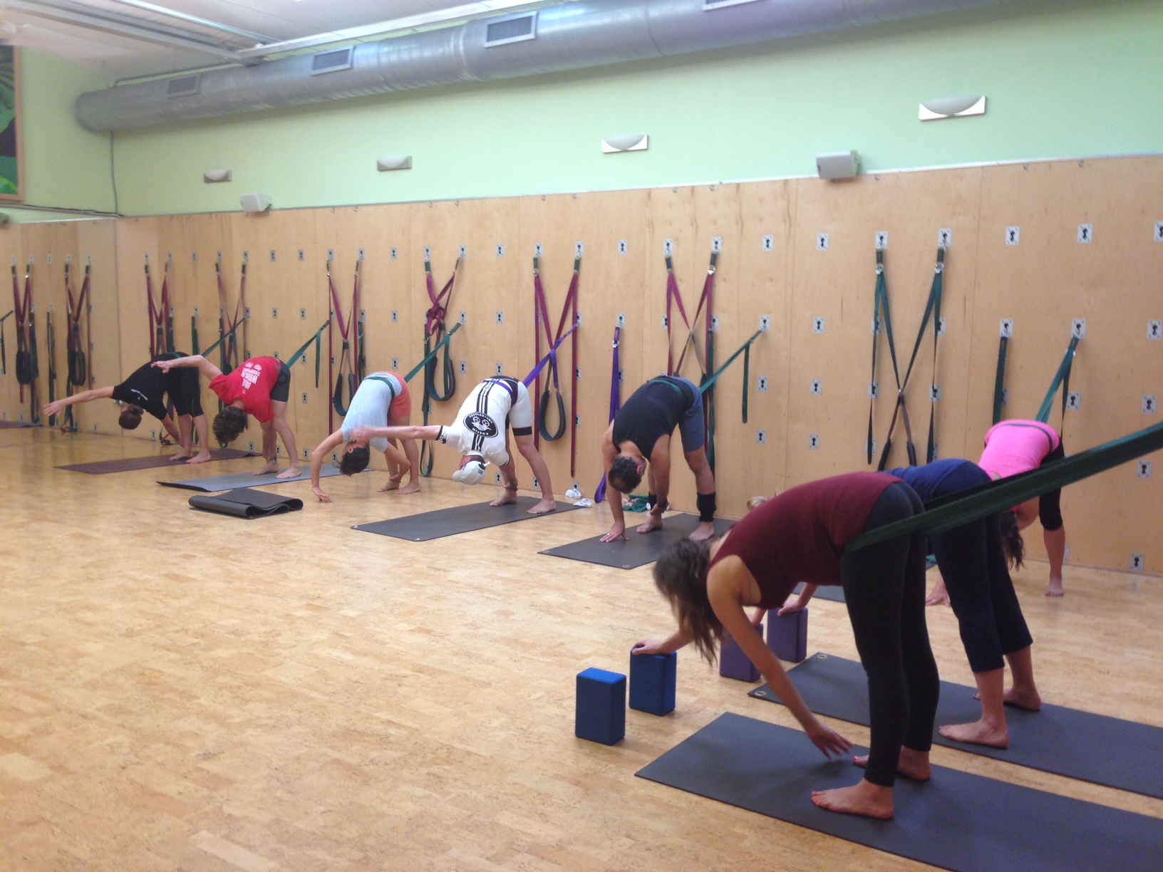 Yoga Wall class led by Castle Hill instructor Gillian Barksdale