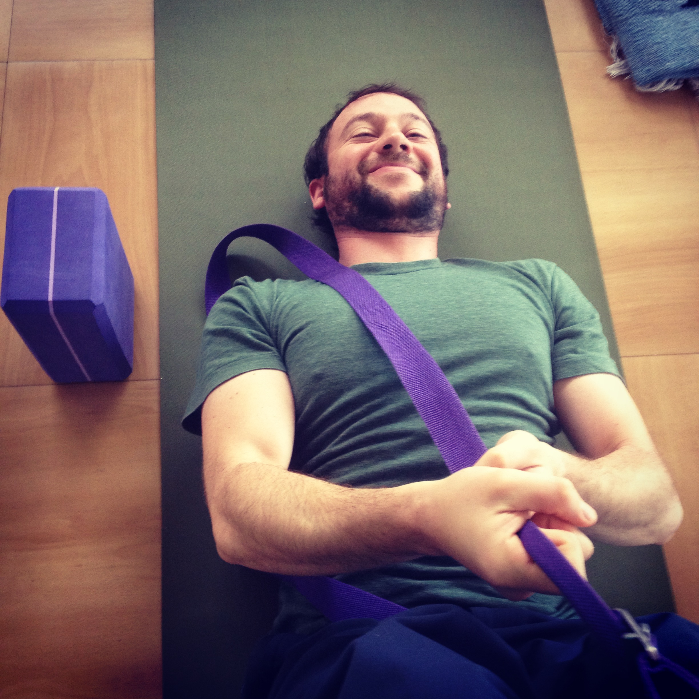 Dave Cohen enjoying a supine stretch