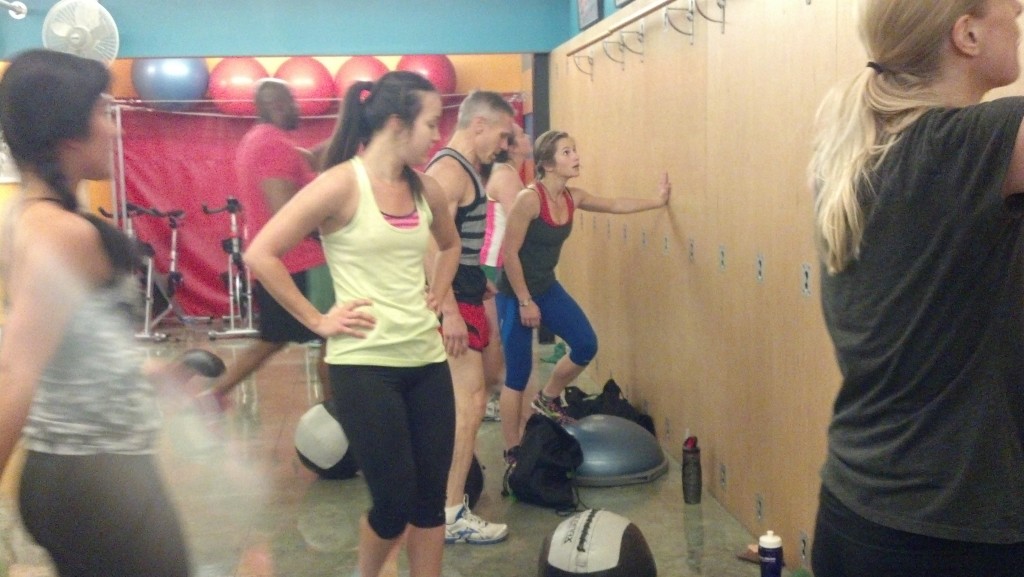 Ben Gordon in the middle of Primal Strength class Ben Gordon in the middle of Primal Strength class