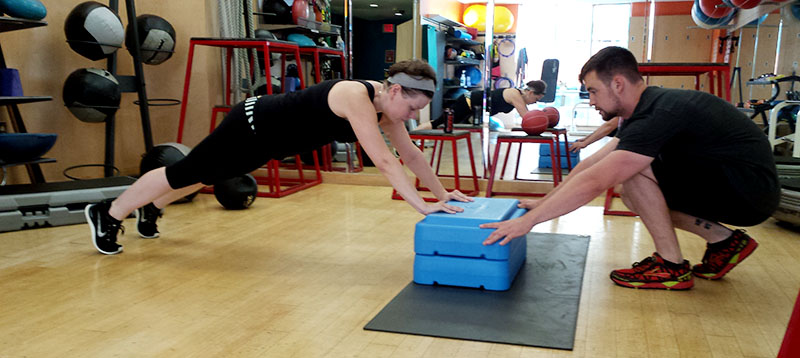 Lena working with personal trainer Justin McCabe