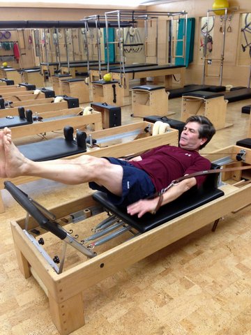 John Hays doing Pilates at Castle Hill Fitness