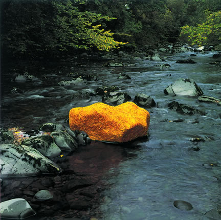 River Rock Finished with Gold Leaf