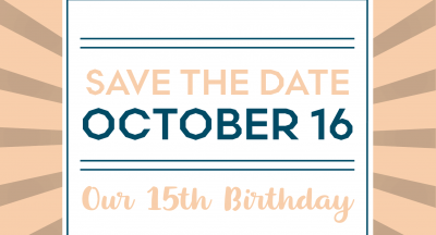 15th Anniversary Celebration – Mon, Oct 16