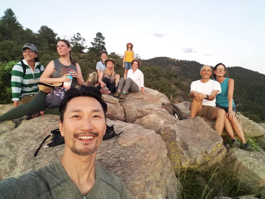  Anna and Jae Hoon Pilates and Yoga retreat- Group Photo on the mountains