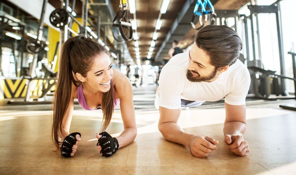 Couple Working out for Valentine's Day