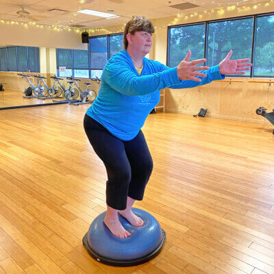 Laurie Rourke-Korpi Balancing on a Bosu Ball