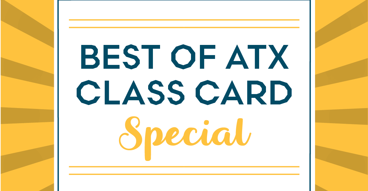 Best of Austin Monthly Class Card sale Promo