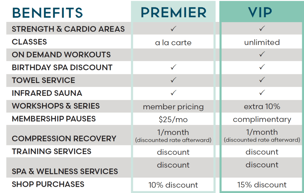 Premier and VIP All-Access gym membership benefits at Castle Hill Fitness