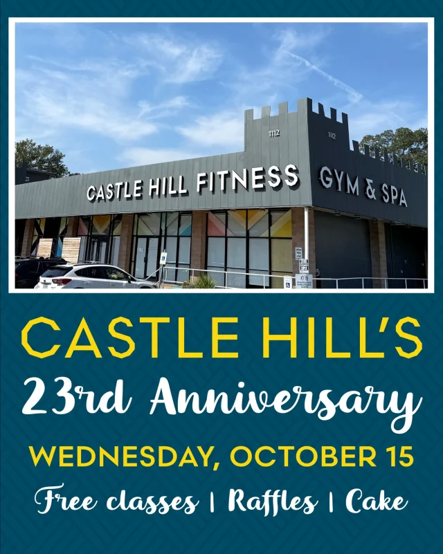 Wheeeeee, we're turning 23! 🎉 And in true CHF fashion, we're living it up in true fit fashion. ⁠
⁠
Join us on Wednesday, October 15, for an all-day celebration of our 23rd anniversary, including:⁠
⁠
🎂 FREE classes all day, with each class featuring a raffle for fun prizes⁠
🎂 A raffle for a free 3-month VIP membership⁠
🎂 And cake, of course!⁠
⁠
No membership required to come celebrate with us. Head to the link in bio to view our schedule of free classes and to save your spot!