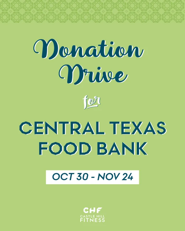 We're about to enter the giving season... and we do love our donation drives here!
Our next Donation Drive benefiting the Central Texas Food Bank starts tomorrow, October 30, and will run through Monday, November 24. We'll be collecting healthy, non-perishable food items such as: 
🍎 peanut butter
🍎 canned chicken breast or tuna
🍎 canned low-sodium vegetables
🍎 canned fruit in its own juice (no sugar added)
🍎 dry pinto beans
🍎 brown rice 
🍎 dry pasta 
🍎 non-fat dry milk powder 
🍎100% whole grain cereal
🍎 tomato sauce or canned tomatoes
🍎 canned entrees
🍎 items with intact, unopened, consumer or commercial packaging
🍎 items with non-breakable packaging (no glass, please)
Hit the link in bio to learn more about their most requested items and donated food items. You can drop off your items at the table in our front lobby. 
Thank you for your generosity towards our fellow neighbors!
