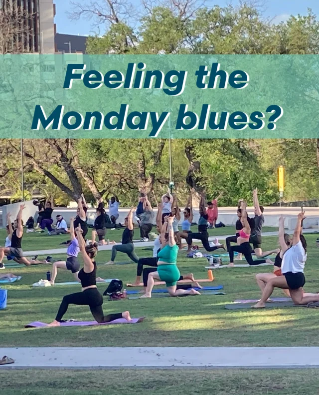 Got a case of the Mondays? 😒 Not us! The Castle #FitFam knows the way to bust the blues is with 𝐘𝐨𝐠𝐚 & 𝐒𝐨𝐮𝐧𝐝 every week at @‌waterloogreenway!⁠
⁠
Our FREE weekly outdoor experience features some of Austin’s best-loved yoga instructors, bringing you mindful movement and soothing sounds. Join us on the Moody Amphitheater lawn every Monday at 6PM* - save your spot through the link in bio.⁠
⁠
*Please note there is no class May 4th.