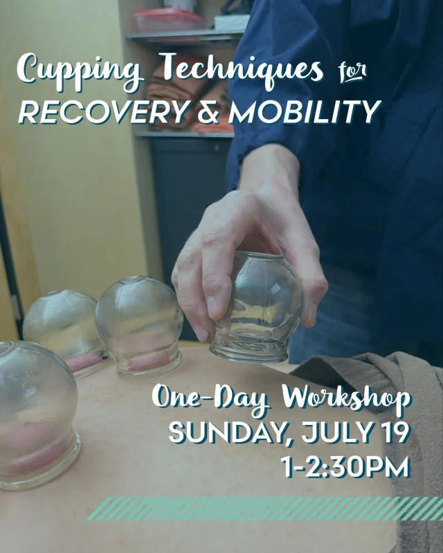 Have you heard about cupping therapy, an ancient healing method that can help reduce pain, support circulation, promote muscle recovery, and maintain mobility?⁠
⁠
Join Aaron Rubinstein, Castle Hill’s acupuncturist for over 19 years, for our 𝑪𝒖𝒑𝒑𝒊𝒏𝒈 𝑻𝒆𝒄𝒉𝒏𝒊𝒒𝒖𝒆𝒔 𝒇𝒐𝒓 𝑹𝒆𝒄𝒐𝒗𝒆𝒓𝒚 𝒂𝒏𝒅 𝑴𝒐𝒃𝒊𝒍𝒊𝒕𝒚 workshop. You’ll learn:⁠
⁠
🔹 How cupping supports circulation and relieves muscle tension⁠
🔹 How it is used to address common aches and areas of strain⁠
🔹 How cupping complements acupuncture⁠
🔹 Simple self-care cupping techniques to maintain mobility between treatments⁠
⁠
This introductory workshop includes both demonstration and practice time. Each participant will receive a set of cupping cups to use during the workshop and take home after to practice at home.⁠
⁠
📆 𝟏-𝟐:𝟑𝟎𝐏𝐌 𝐒𝐔𝐍𝐃𝐀𝐘, 𝐉𝐔𝐋𝐘 𝟏𝟗⁠
⁠
Learn more through the link in bio!