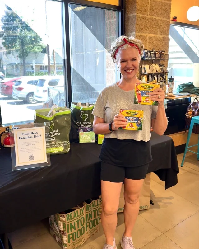 Wow! We are thrilled to see our School Supply Drive benefitting Austin Creative Reuse (@austincreativereuse )in action! Thanks for your contributions.  𝐓𝐡𝐞𝐫𝐞’𝐬 𝐬𝐭𝐢𝐥𝐥 𝐭𝐢𝐦𝐞 𝐭𝐨 𝐝𝐨𝐧𝐚𝐭𝐞!  From now until 𝐀𝐮𝐠𝐮𝐬𝐭 𝟐𝟏, we’ll be collecting new school supplies at the front of the gym. Check out the link in bio to find out more about what supplies are most needed!